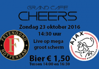 Feijenoord – Ajax live op groot scherm Bier € 1,50