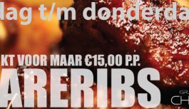 Zondag t/m donderdag!! Onbeperkt spareribs! € 17,50 pp Zondag t/m donderdag!! Onbeperkt spareribs! € 17,50 pp