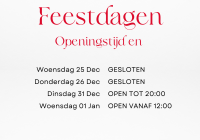 Openingstijden feestdagen